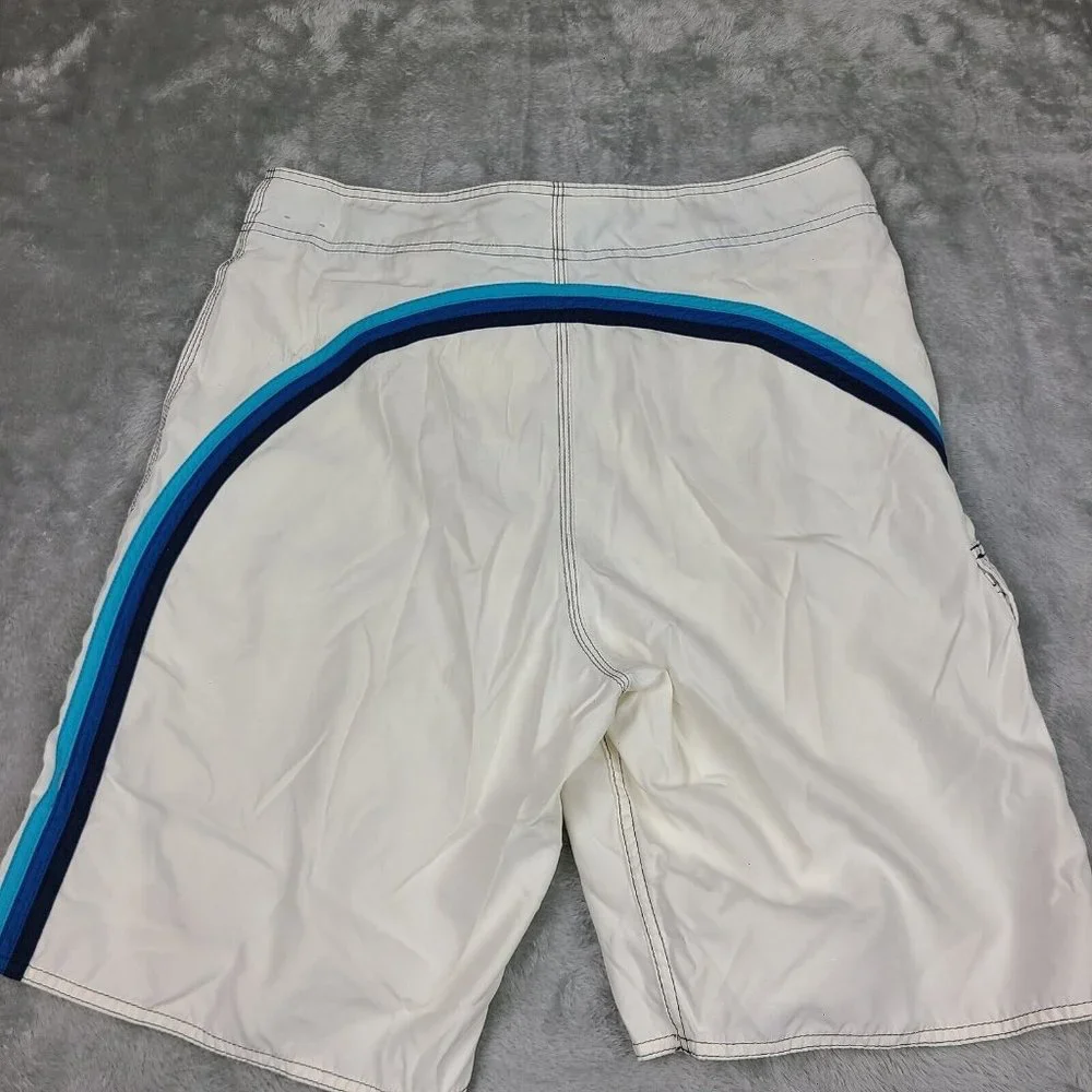 Men's Hollister Swim Trunks White Swim Board Shorts Size 30‎ Hollister Logo